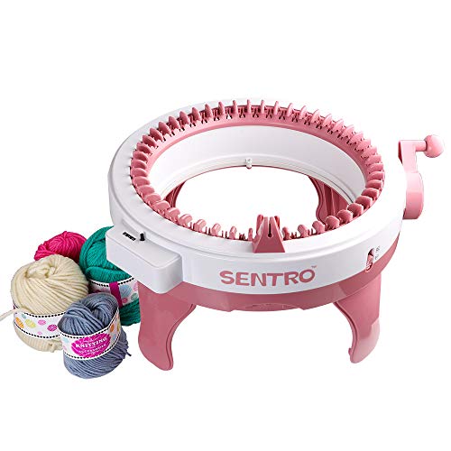 SENTRO 48 Needles Knitting Machine with Electric Adapter, Smart Weaving Loom Round Spinning Crochet Knitting Machines with Row Counter and Crank Handle Adapter Hex Steel Bit for Automatic Knit by Umootek - Used condition - Image 2