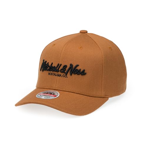 Casquette snapback Mitchell & Ness Classic Red Pinscript Orange Noir visière plate