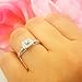 Imagen de Dazzlingrock Collection Anillo de compromiso cuadrado de plata de ley de 0