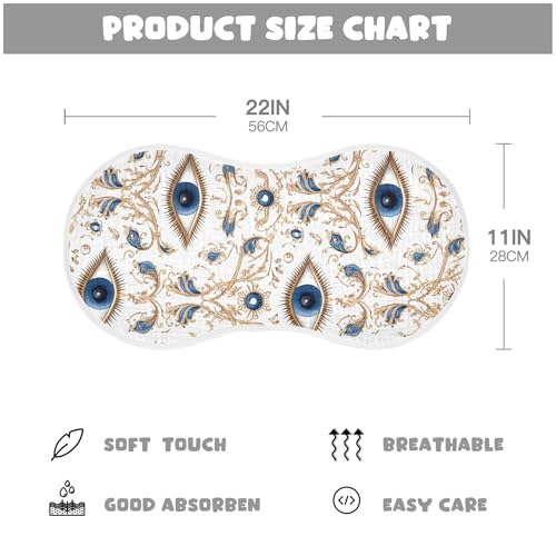 xigua Blue Evil Eye Baby Burp Cloths for Newborn Boys and Girls 4 Pack, Soft & Absorbent Cotton Baby Burp Cloth, Baby Washcloths, Newborn Towel, Burp Rags4