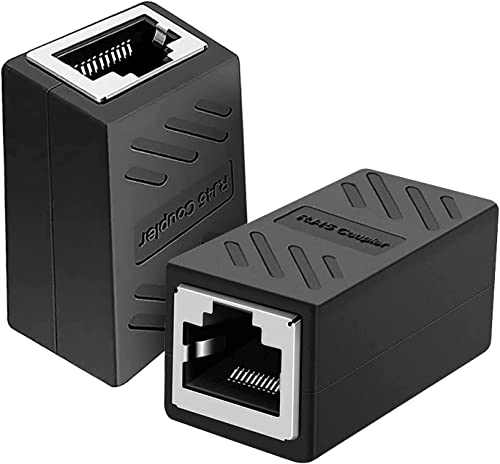 Image of RJ45 female to female Coupler Cat7 /Cat6 /Cat5e Ethernet Network Cable Extender Connector (Pack of 2) Black