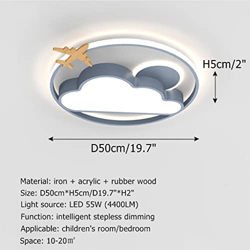 Plafonnier acrylique dimmable 55W télécommandé à intensité variable pour chambre - 5