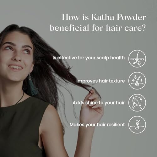Image of Khadi 100% Pure & Natural Katha (Catechu) Powder - Organic Ayurvedic Powder for Natural Hair Coloring, Conditioning & Oral Care - 100g