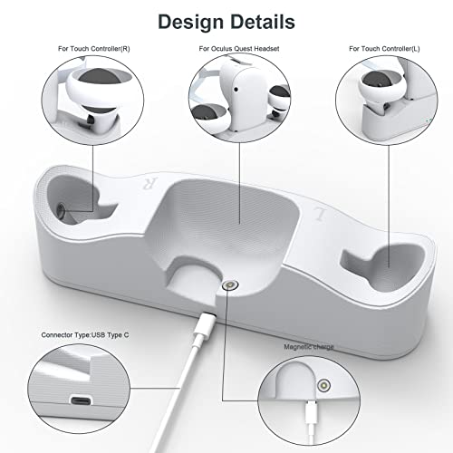 Bateria magnética recarregável e acessórios para Oculus Quest 2, mini suporte de carregamento com ec