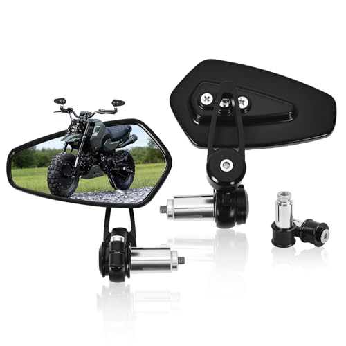 Tvitano Black 7/8 Bar End Mirrors - CNC Motorcycle Mirrors Arrow Shape Fit For Honda Grom MSX125 CB400F Kawasaki Z400 Z125 pro Z900 Yamaha MT-07 MT-09 Suzuki SV650 GSX-R 600 750 Scooter