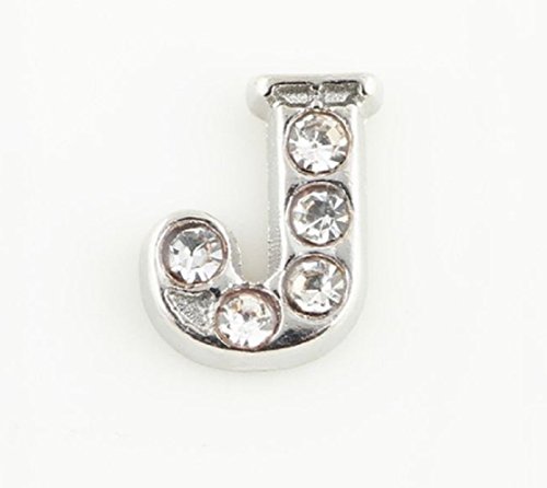 Cherityne Silver Letter J  Floating Charm for Locket Pendants