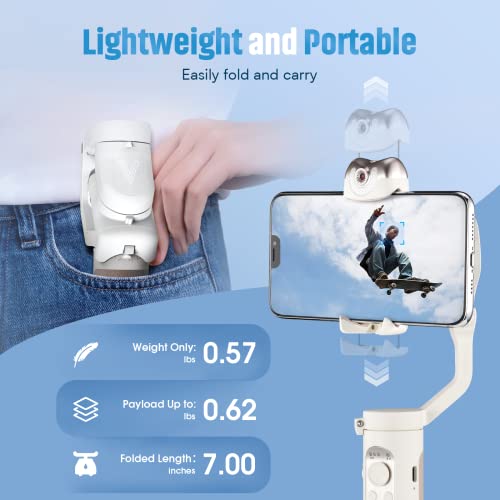 Hohem ISTEADY V2-02 Gimbal Stabilizer For Smartphone W/ Ai Tracking Sensor, 3-Axis Lightweight Foldable Phone Stabilizer W/ Inception Timelapse For Iphone 12 Pro Max/11 Samsung Stream Live Video Vlog, Hohem Isteady V2 thumb #5