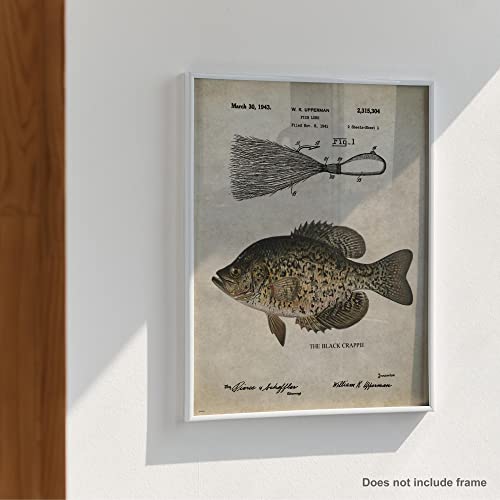 Apple Creek Antique Fly Fishing Lure Us Patent Poster Art Print Crappie Trout Largemouth Bass Walleye Muskie Lures Poles 11X14 Wall Decor Pictures thumb #4