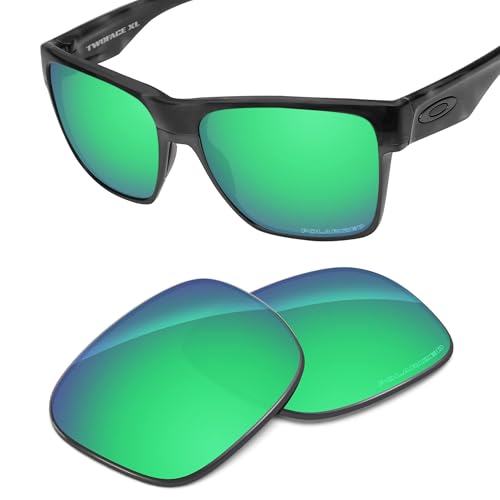 Image of Performance Replacement Lenses Compatible with Oakley TwoFace XL OO9350 Polarized Etched-Emerald Green