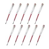 Ensemble d’outils et testeurs pratiques :Ce lot contient 10 tournevis testeurs standard, compacts, légers et faciles à ranger. Parfaits pour les électriciens et les bricoleurs, ces outils sont indispensables pour vérifier les circuits, tester la tension et effectuer des réparations rapides en toute sécurité.