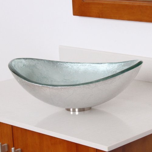 Hand Painted Foil Boat Shaped Oval Bowl Bottom Vessel Bathroom Sink Sink Finish: Silver #TOP2