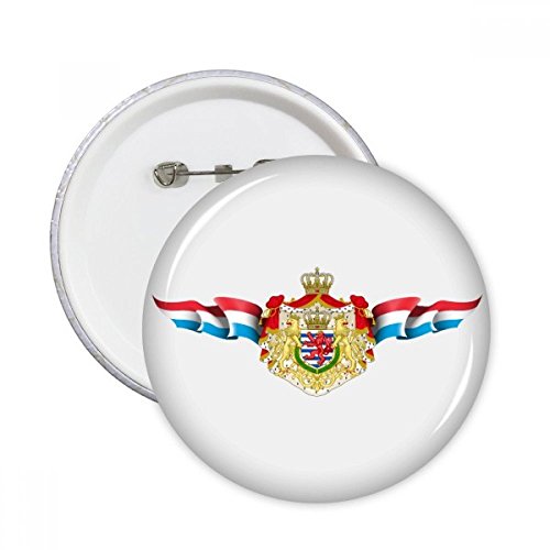 Badge Luxembourg pins drapeau national rond vêtement 5pcs multicolore L