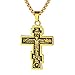 Produktbild FaithHeart vergoldete Kette mit Kreuz Jesus Anhänger Herren Jungen Russisch Orthodoxes Kreuz Anhänger für Männer Damen Amulett Schmuck