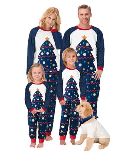 Awoscut Christmas Family Matching Pajamas Christmas Pjs Holiday Nightwear Sleepwear Sets Long Sleeve Pjs(Style308, Kids, 9 Years)