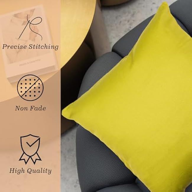 Throw Pillow Covers 18x18, Moss Green 100% Cotton Throw Pillow Cover, Decorative Couch Pillows Covers, Solid Rustic Farmhouse Living Room Decor and Accessories, Set of 2