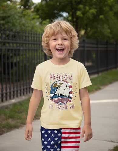 Image of Mrocioa Toddler Boy Summer Clothes 4th of July T Shirt American Flag Shorts Set Girl Stars Stripes Outfit