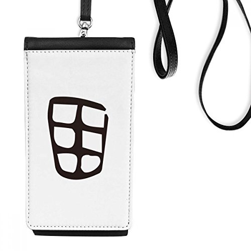 Bourse en cuir suspendu téléphone noir avec motif de l'inscription d'os chinois