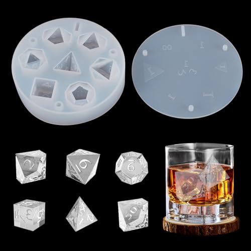 Molde para cubitos de hielo de silicona con forma de dados miniatura 1