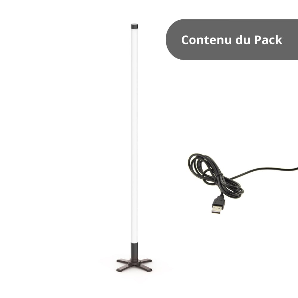 Tube LED 130cm RVB digital, filaire USB, synchronisé à la musique, display 20 pcs