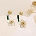 Sonateomber Flower Jacket Earrings for Women, Dainty 14k Gold Plated Enamel Dangle Front Back Floral Earing Prom Everyday Fashion Jewelry Gift