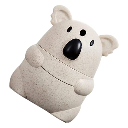 GLEAVI Tarro de Palillos Koala higiénico Auto dispensador de Palillos de envase de moldadientes dispensador de Palillos de plástico palillero Kawaii el plastico Khaki