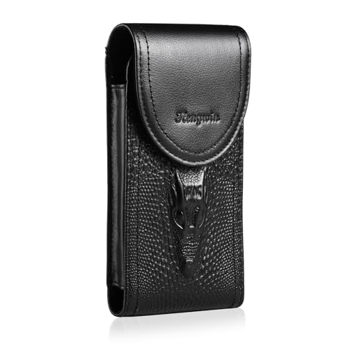 Étui de téléphone Samsung Galaxy A15 en cuir noir doté d'un clip ceinture robuste