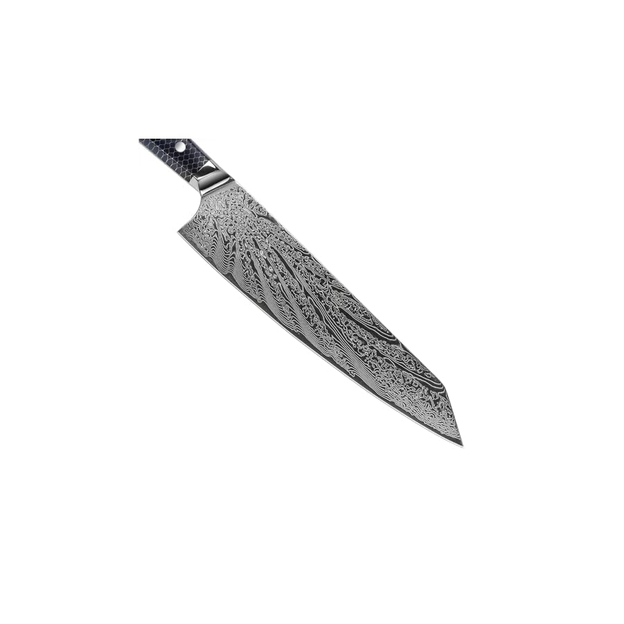 ZILNEHZ Damascus Japanese Knife Set 5 Piece 67 Layers VG10 Damascus Steel Knives Set for Kitchen Accessories Dishwasher Safe Lightweight and Strong Blue Honey Comb Resin Handle