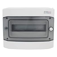 Sicherungskasten Aufputz IP65 Feuchtraum Gehäuse Verteiler Kleinverteiler 1-4 Reihen 4-48 Module – Ansicht 2