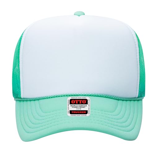 Image of OTTO Polyester Foam Front 5 Panel High Crown Mesh Back Trucker Hats in 97, Bulk, Wholesale