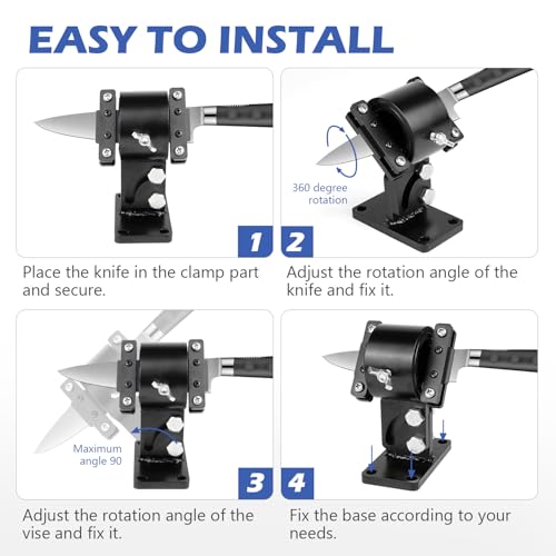 SCOTTCHEN Swivel Knife Making Vise, Knife Vise Tool, Knife Making Clamp,Work Bench Vise Tilts Rotates for Knife Making 360 Degree-1 Pack - Thumbnail 5