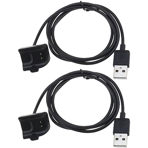 Create idea 2PCS USB Charging Cable Compatible with Samsung Galaxy Fit 2/SM-R220 Replacement Charger Dock Adapter Smartwatch Accessories 1M Length Black