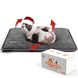 Mora Pets Self Heating Cat Bed Self Warming Cat Pad Thick Thermal Pet Bed Mat 24 x 18 Inches with Removable Cover Machine Washable Ultra Warm Mat for Outdoor Indoor Cats and Small Dogs