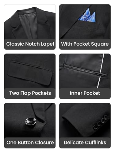 MAGE MALE Men's Slim Fit Blazer Jackets Suit One Button Lightweight Sport Coats Casual Blazer