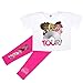 L.O.L. Surprise ! Mädchen T-Shirt und Leggings Set mit LOL OMG Tour, LOL Surprise Dolls | Kinder Outfits 100% Baumwolle T-Shirts & LOL Leggings | Mädchen Kleidung 5-6 Jahre | Weiß/Fuchsie