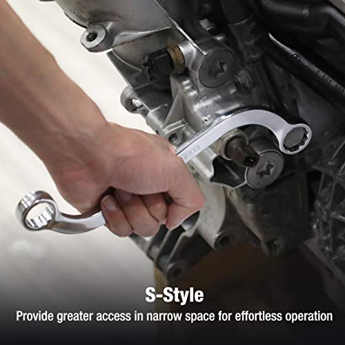 Duratech S-Style Box Wrench Set, Metric, 5-Piece, 10Mm To 19Mm, 12 Point, Cr-V Steel, With Eva Foam Tool Organizer #TOP4