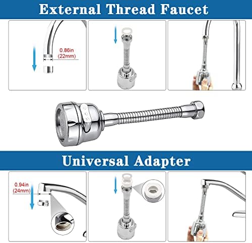 Kitchen Tap Spray Head,Save Water 3 Modes 360° Swivel Tap Aerator,Extension Spray Head for FM22 FM24 Faucet