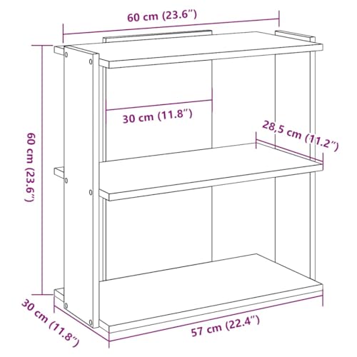 Mueble de madera de 3 niveles Boohelf con acabado moderno y resistente 4