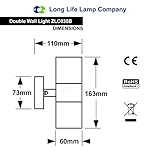 Long Life Lamp Company Black Stainless Steel Double Wall Light IP65 Up Down Outdoor Wall Light ZLC035B - Image 7