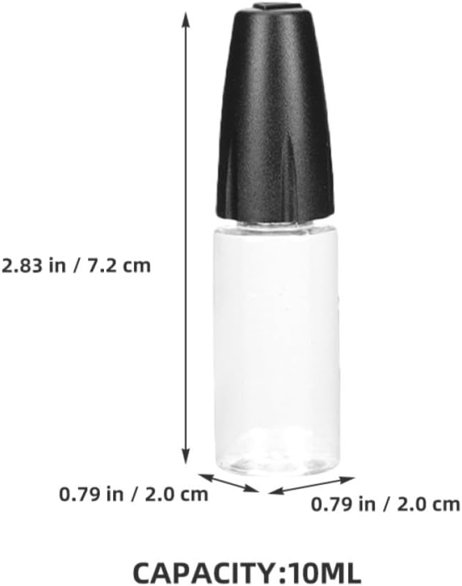 10ml Pet Needle Tip Bottle Dispenser 10pcs Pack Small Bottles with Fine Needle Tips for Precision Dispensing and Convenient Use in Lab or Craft Applications