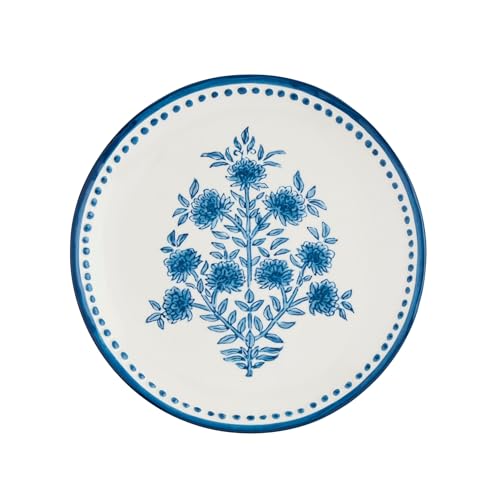 Mud Pie Flower Stem Print Salad Plate; 8