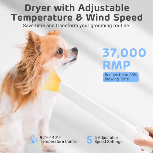 iPettie Kit De Tosa Para Cães D23 Pro: Escova E Aparador De Pelos Para Cães — Temperatura Ajustável