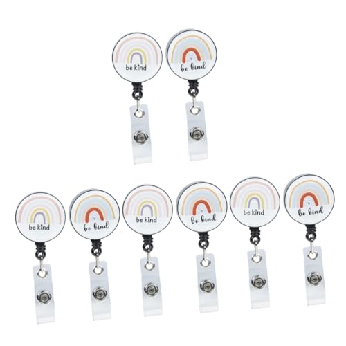 Porte-badge rétractable arc-en-ciel lot de 4 x 2 pièces pour cartes et clés