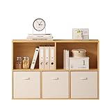 Jpiziso Bibliothèque Meuble de Rangement 5 Cubes, Étagère sur Pied, Bibliothèque Cubique en Bois, Moderne Armoire de Rangement, Présentoir pour Chambre, Salon, Bureau, Salle à Manger, Chêne Naturel