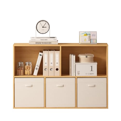 Jpiziso Bibliothèque Meuble de Rangement 5 Cubes, Étagère sur Pied, Bibliothèque Cubique en Bois, Moderne Armoire de Rangement, Présentoir pour Chambre, Salon, Bureau, Salle à Manger, Chêne Naturel