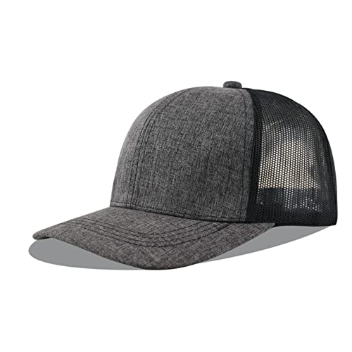 Langzhen Unisex Classic Trucker Cap Outdoor Hunter Adjustable Cap Mesh Panels Vintage Baseball Cap For Man Women(Dark Grey) #TOP19