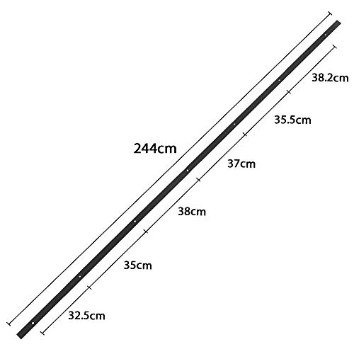 Yaheetech 8FT/244 CM Binario per Porta Scorrevole Interno Esterno Muro Rustico Kit Ferramenta per Anta Scorrevole Singola in Legno da Parete Portata 100 kg