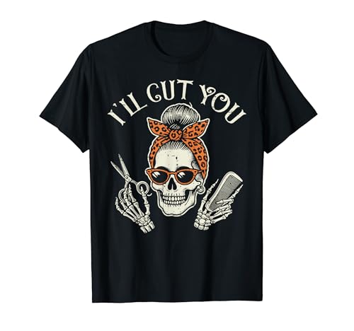 Hairdresser Skull Ill Cut You �o�[�o�[ �w�A�X�^�C���X�g ���f�B�[�X �����Y T�V���c