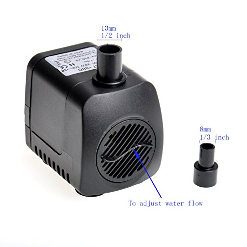 Lewisia Fountain Water Pump Kit With Mushroom And Blossom Spray Head, 12 Led Light 6 Feet Listed Cord Ideal For Koi Goldfish Pond Aquarium Pool Garden Statuary Fish Tank 15W 211Gph #TOP5