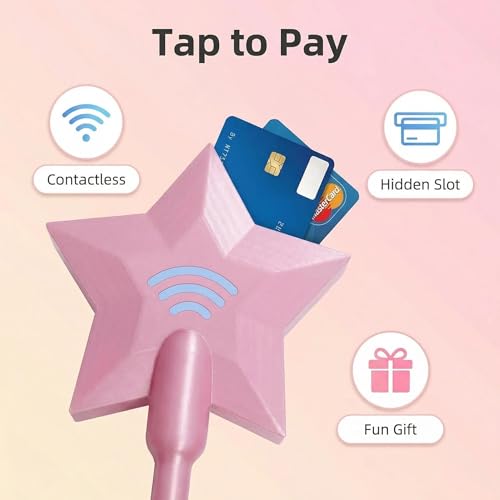 Magic Fairy Wand Credit Card Holder, 3D Printed Tap to Pay Wan, Credit Card Magic Wand, NFC Card Sleeve, Fun Novelty Gift, Fun Fantasy Gift for Magic Lovers (E)
