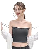 koeistore(コウエイストア) ブラジャー チューブトップ カップ付き ノンワイヤー ストラップ キャミソール インナー レディース ダークグレー N060-dgy